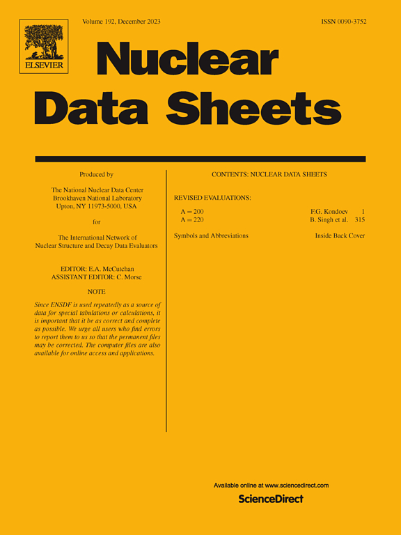 Go to journal home page - Nuclear Data Sheets